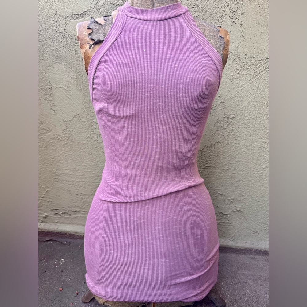 Charlotte Russe Purple Halter Bodycon Mini Dress
